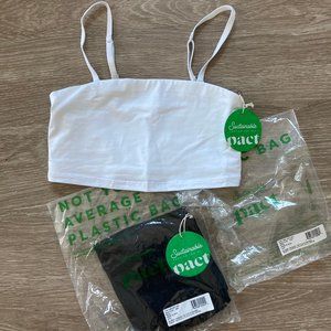 NWT PACT Bandeau Bra Top Removable Straps Bundle